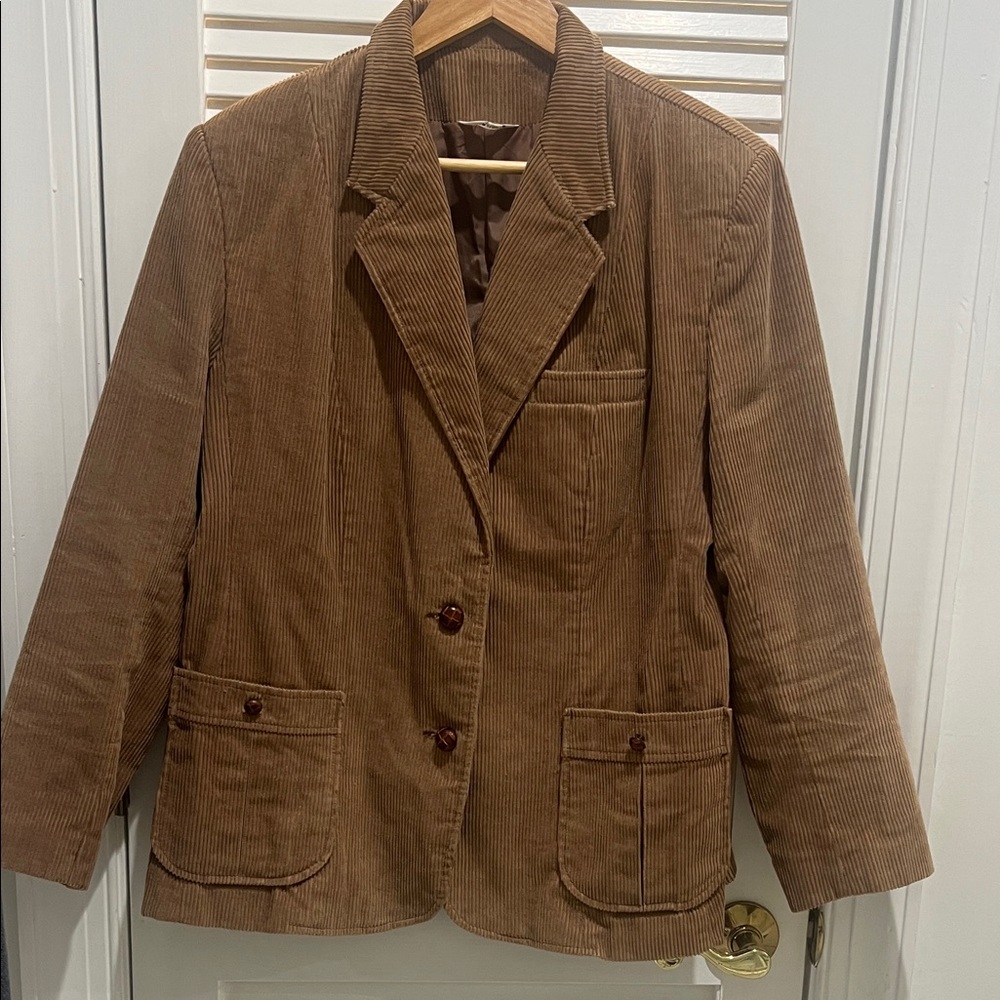 Vintage Brown Corduroy Women's Blazer